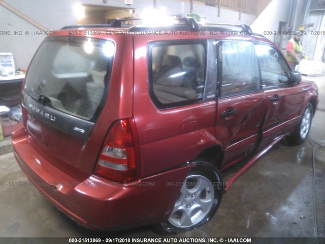 JF1SG65624H749982 - 2004 SUBARU FORESTER 2.5XS Красный фото 4