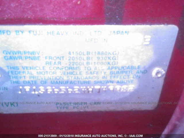 JF1SG65624H749982 - 2004 SUBARU FORESTER 2.5XS Красный фото 9