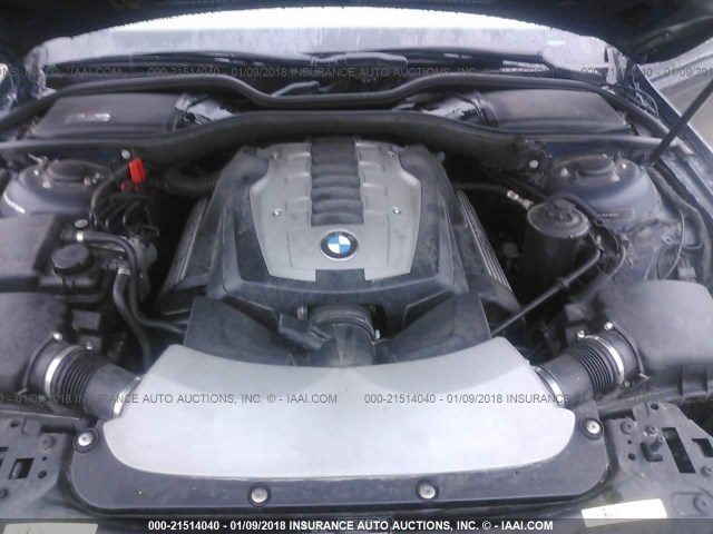 WBAHL835X7DT11046 - 2007 BMW 750 I BLUE photo 10