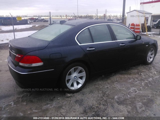 WBAHL835X7DT11046 - 2007 BMW 750 I BLUE photo 4