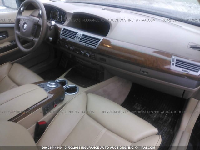 WBAHL835X7DT11046 - 2007 BMW 750 I BLUE photo 5