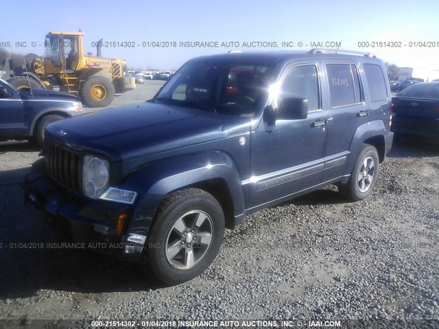 1J8GN28K58W277942 - 2008 JEEP LIBERTY SPORT BLUE photo 2