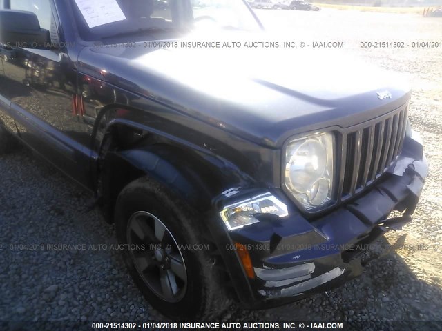 1J8GN28K58W277942 - 2008 JEEP LIBERTY SPORT BLUE photo 6