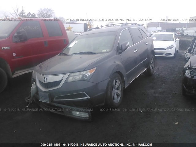 2HNYD2H46AH519068 - 2010 ACURA MDX TECHNOLOGY GRAY photo 2