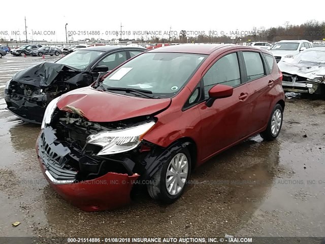 3N1CE2CP9GL360242 - 2016 NISSAN VERSA NOTE S/S PLUS/SV/SL/SR BURGUNDY photo 2