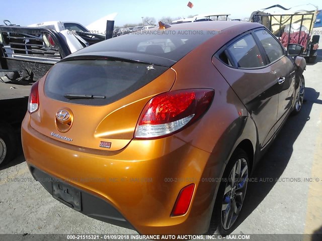 KMHTC6AD5FU220627 - 2015 HYUNDAI VELOSTER ORANGE photo 4