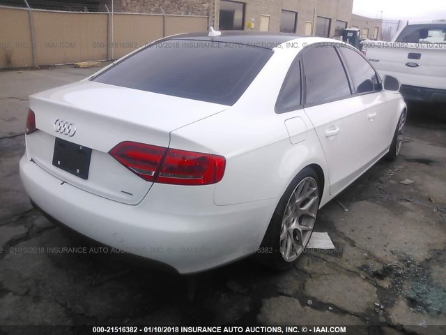 WAULF78K79A125785 - 2009 AUDI A4 2.0T QUATTRO WHITE photo 4