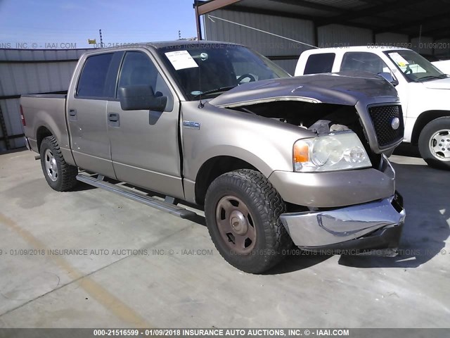 1FTRW12W56KC46505 - 2006 FORD F150 SUPERCREW TAN photo 1