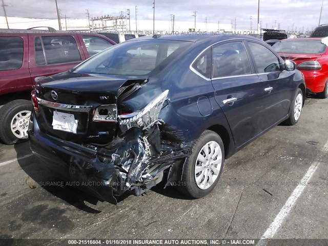 3N1AB7APXDL647827 - 2013 NISSAN SENTRA S/SV/SR/SL Dark Blue photo 4