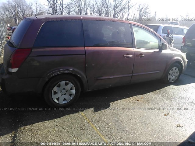 5N1BV28U04N327922 - 2004 NISSAN QUEST S/SE/SL RED photo 4