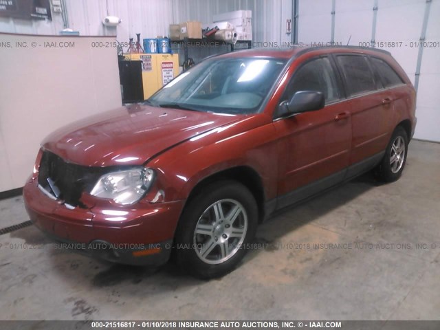 2A8GF68X08R668506 - 2008 CHRYSLER PACIFICA TOURING MAROON photo 2