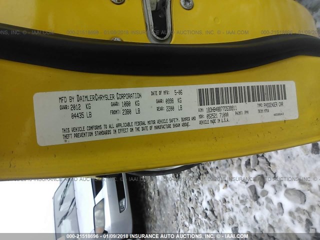 1B3HB48B77D539911 - 2007 DODGE CALIBER SXT YELLOW photo 9