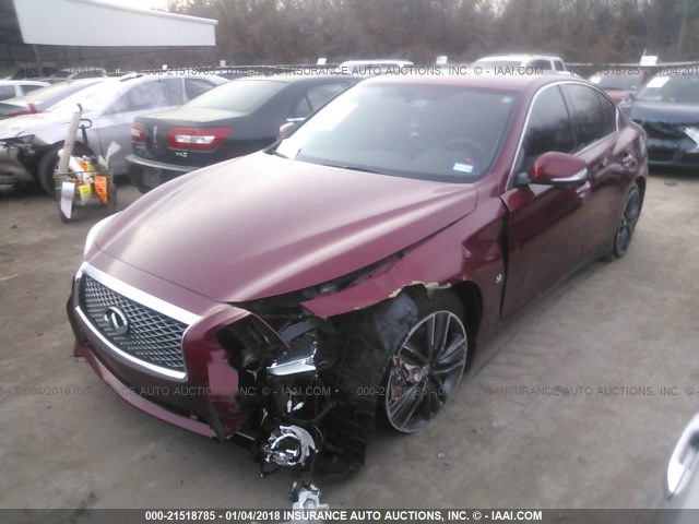 JN1BV7AR1EM695589 - 2014 INFINITI Q50 PREMIUM/SPORT RED photo 2