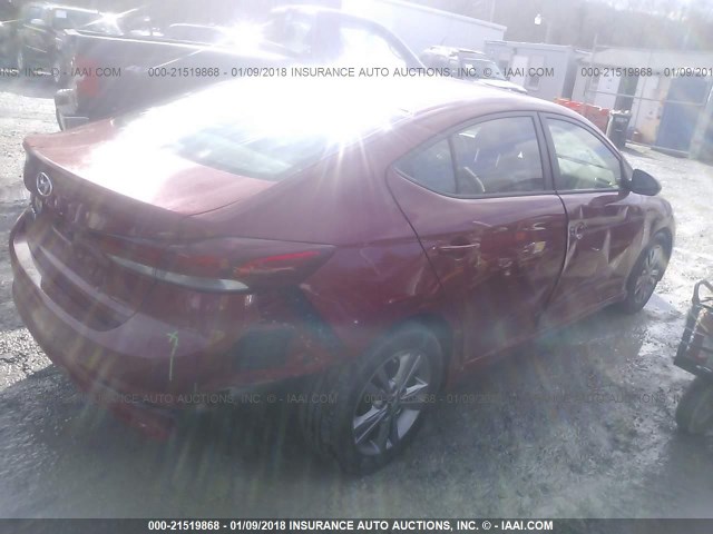 KMHD84LF0HU397128 - 2017 HYUNDAI ELANTRA SE/VALUE/LIMITED RED photo 4