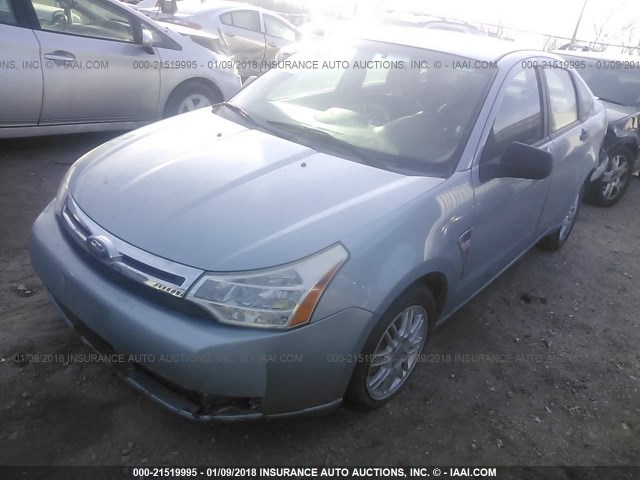 1FAHP35N48W142712 - 2008 FORD FOCUS SE/SEL/SES Light Blue photo 2