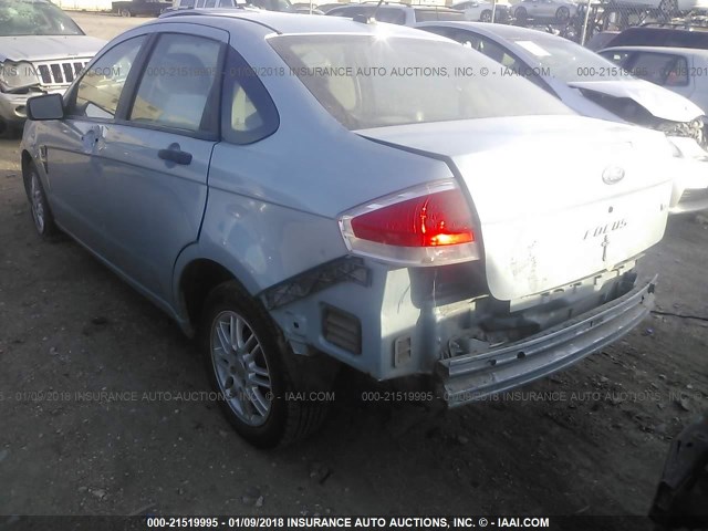 1FAHP35N48W142712 - 2008 FORD FOCUS SE/SEL/SES Light Blue photo 3