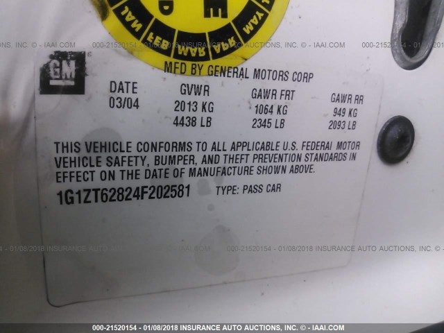 1G1ZT62824F202581 - 2004 CHEVROLET MALIBU MAXX LS 白色 照片 9