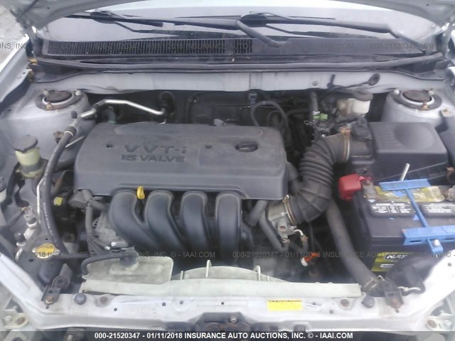 2T1KR32E65C481216 - 2005 TOYOTA COROLLA MATRIX XR SILVER photo 10