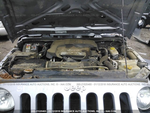 1C4AJWAGXDL706140 - 2013 JEEP WRANGLER SPORT 银色 照片 10