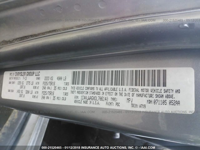 1C4AJWAGXDL706140 - 2013 JEEP WRANGLER SPORT 银色 照片 9