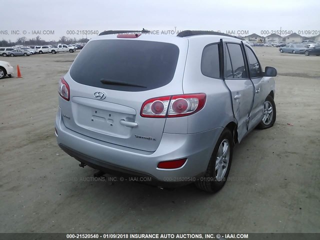 5NMSG3ABXAH380570 - 2010 HYUNDAI SANTA FE GLS SILVER photo 4