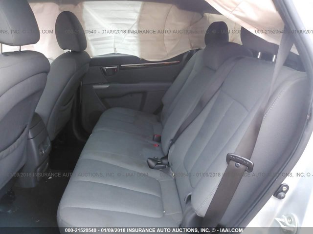 5NMSG3ABXAH380570 - 2010 HYUNDAI SANTA FE GLS SILVER photo 8