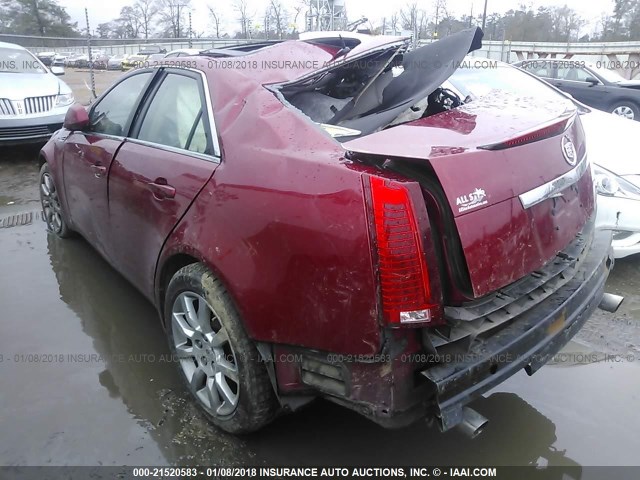 1G6DF577580138096 - 2008 CADILLAC CTS RED photo 3