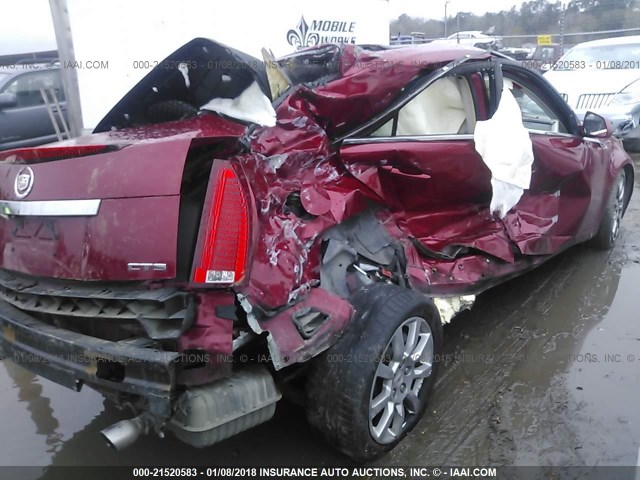 1G6DF577580138096 - 2008 CADILLAC CTS RED photo 4