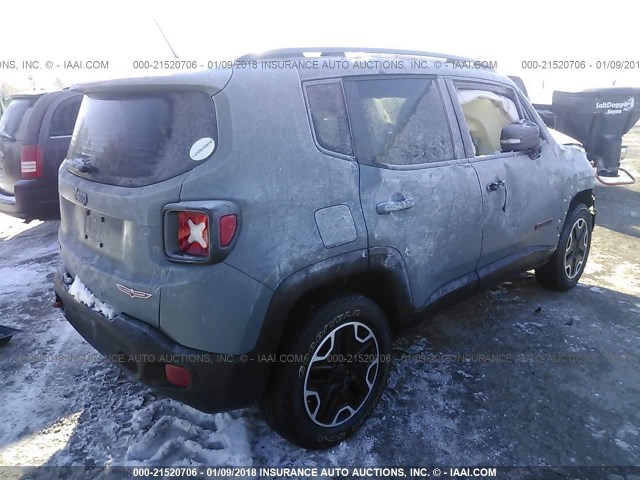 ZACCJBCT4FPC14360 - 2015 JEEP RENEGADE TRAILHAWK GRAY photo 4