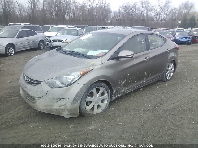 5NPDH4AE0DH286176 - 2013 HYUNDAI ELANTRA GLS/LIMITED BROWN photo 2