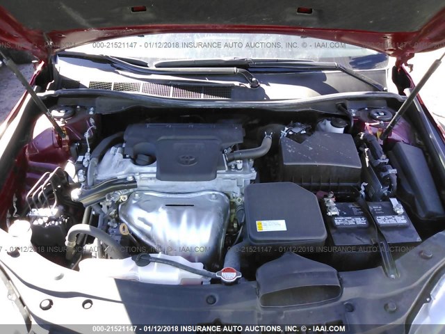 4T1BF1FK8GU606277 - 2016 TOYOTA CAMRY LE/XLE/SE/XSE წითელი ფოტო 10