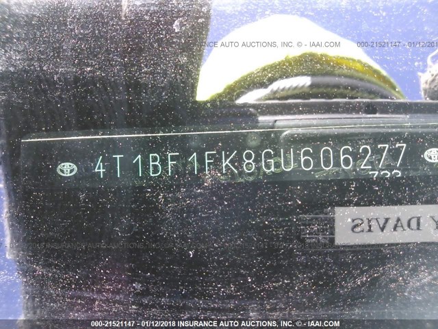 4T1BF1FK8GU606277 - 2016 TOYOTA CAMRY LE/XLE/SE/XSE წითელი ფოტო 9