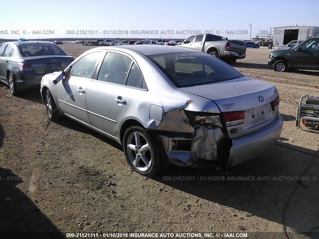 5NPEU46F66H054301 - 2006 HYUNDAI SONATA GLS/LX SILVER photo 3