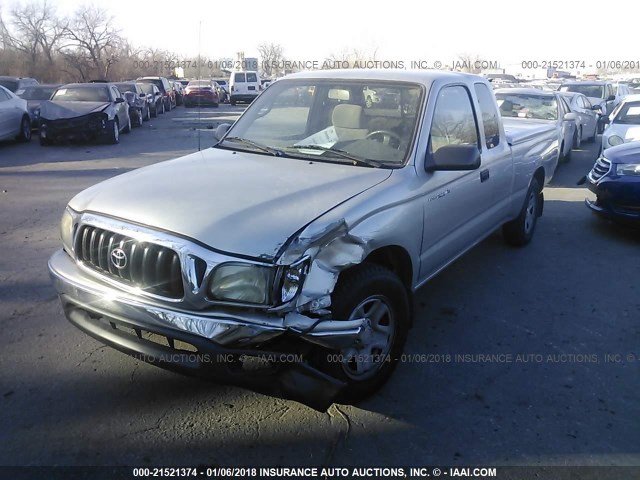 5TEVL52N82Z143526 - 2002 TOYOTA TACOMA XTRACAB SILVER photo 2