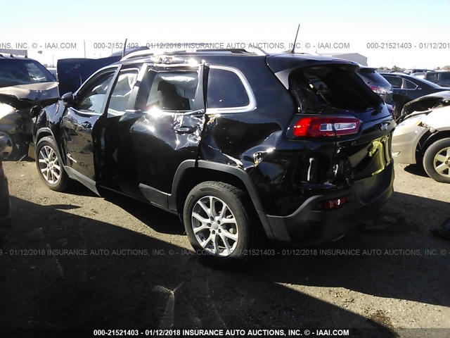 1C4PJLCBXHW573149 - 2017 JEEP CHEROKEE LATITUDE BLACK photo 3