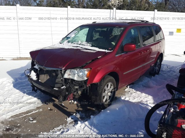 2A4RR8D10AR387312 - 2010 CHRYSLER TOWN & COUNTRY TOURING PLUS RED photo 2