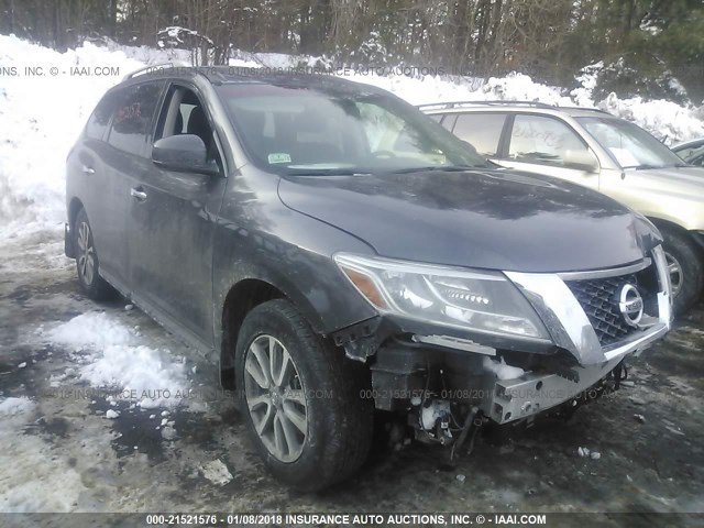 5N1AR2MM4EC712161 - 2014 NISSAN PATHFINDER S/SV/SL/PLATINUM GRAY photo 1