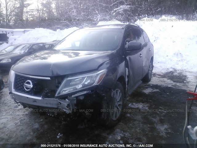 5N1AR2MM4EC712161 - 2014 NISSAN PATHFINDER S/SV/SL/PLATINUM GRAY photo 2