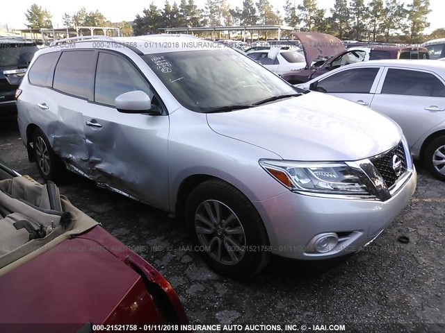 5N1AR2MN7EC613262 - 2014 NISSAN PATHFINDER S/SV/SL/PLATINUM 银色 照片 1