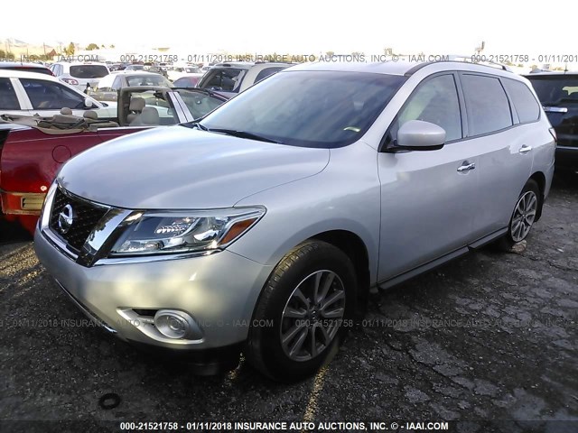 5N1AR2MN7EC613262 - 2014 NISSAN PATHFINDER S/SV/SL/PLATINUM 银色 照片 2