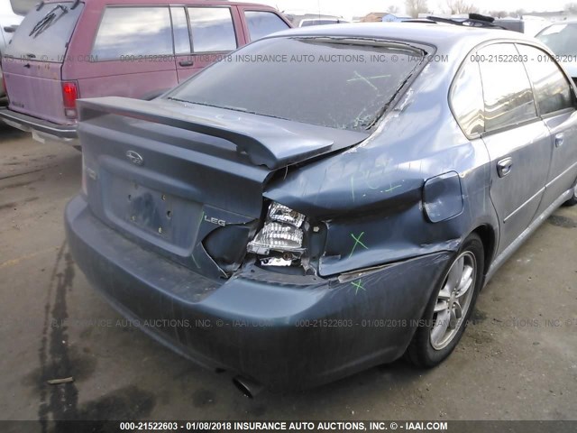 4S3BL616857212164 - 2005 SUBARU LEGACY 2.5I BLUE photo 6