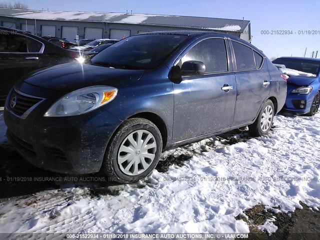 3N1CN7AP5EL821417 - 2014 NISSAN VERSA S/S PLUS/SV/SL BLUE photo 2