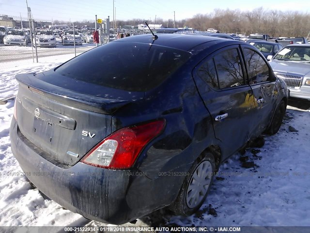 3N1CN7AP5EL821417 - 2014 NISSAN VERSA S/S PLUS/SV/SL BLUE photo 4