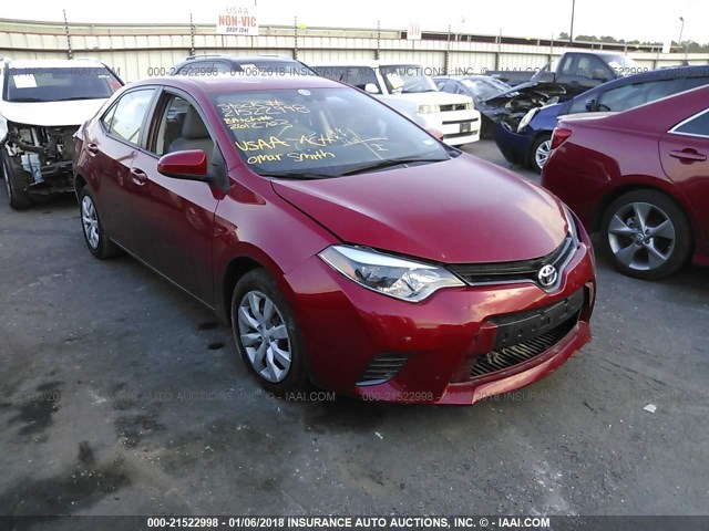 5YFBURHE2GP480415 - 2016 TOYOTA COROLLA L/LE/LE PLS/PRM/S/S PLS RED photo 1