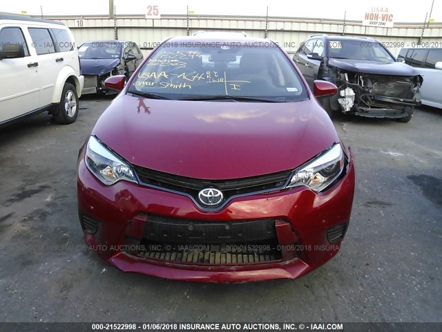 5YFBURHE2GP480415 - 2016 TOYOTA COROLLA L/LE/LE PLS/PRM/S/S PLS RED photo 6