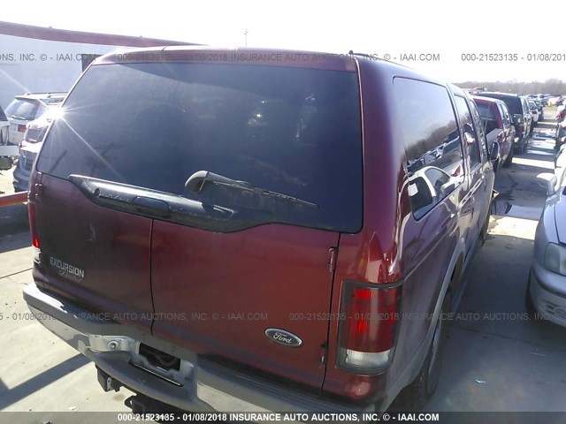 1FMNU42S8YEC61709 - 2000 FORD EXCURSION LIMITED MAROON photo 4
