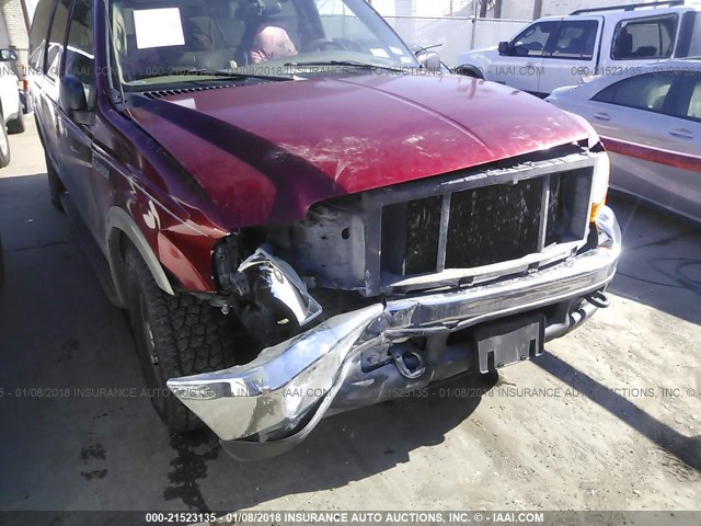 1FMNU42S8YEC61709 - 2000 FORD EXCURSION LIMITED MAROON photo 6