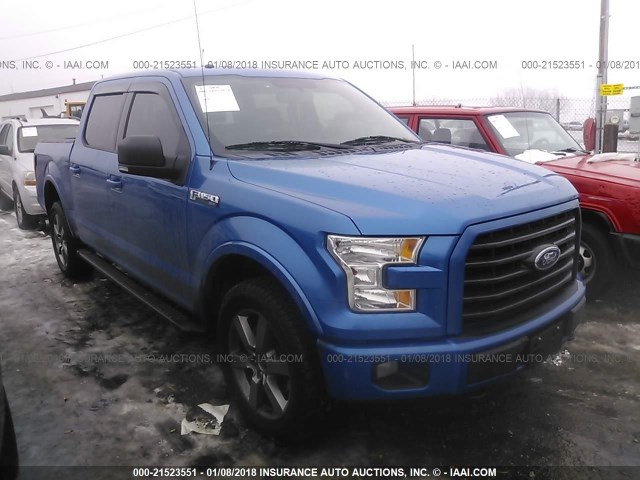 1FTEW1EFXFFA80551 - 2015 FORD F150 SUPERCREW BLUE photo 1