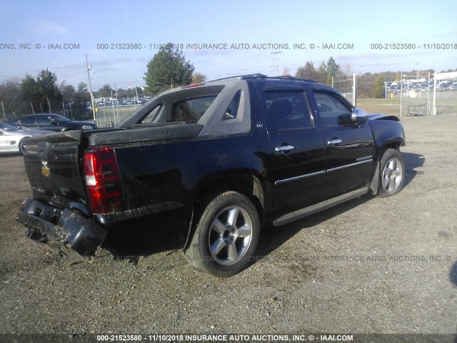 3GNMCGE08CG103281 - 2012 CHEVROLET AVALANCHE LTZ BLACK photo 4