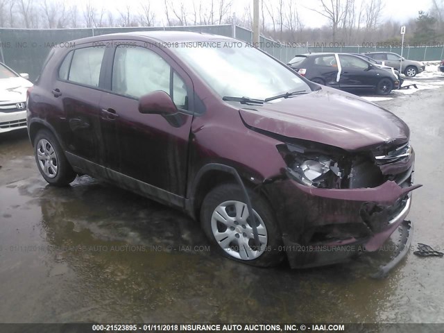 3GNCJKSB5HL164659 - 2017 CHEVROLET TRAX LS RED photo 1